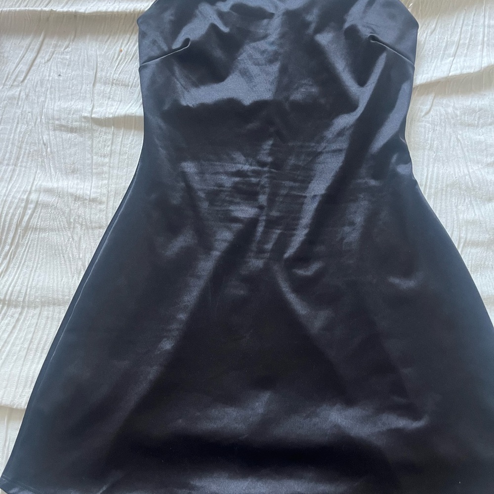 Elegant Black Satin Dress